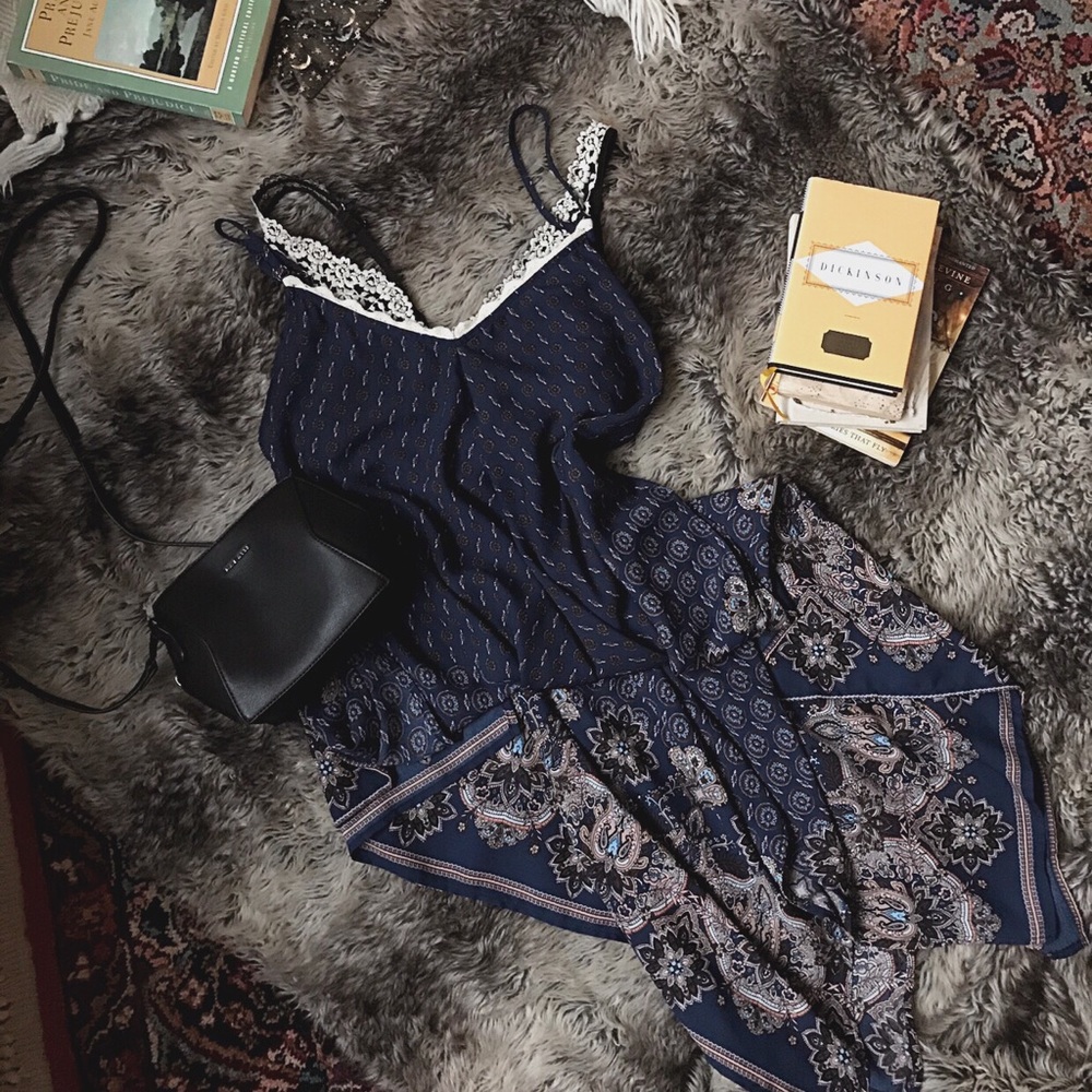 MODCLOTH | Blue Patterned Handkerchief Dress